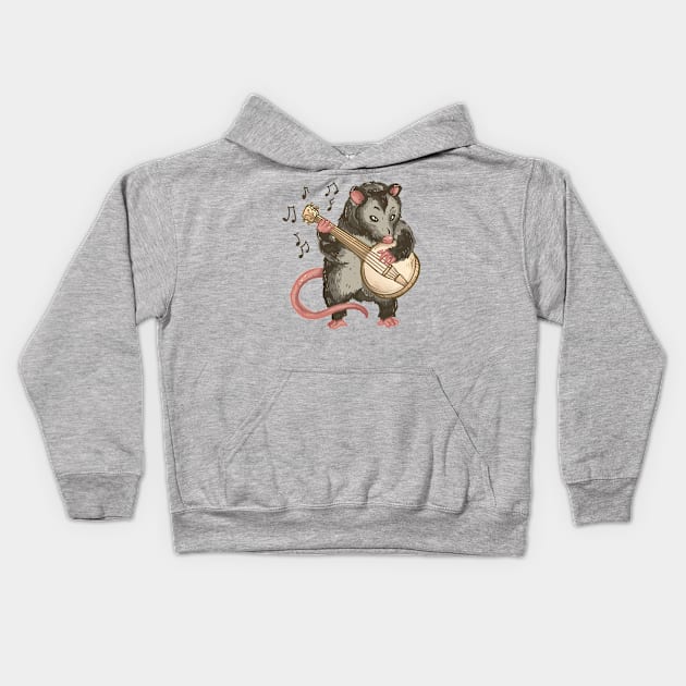 Possum banjo Kids Hoodie by Christyn Evans